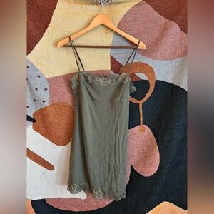 Victoria's Secret Olive Lace Slip Dress